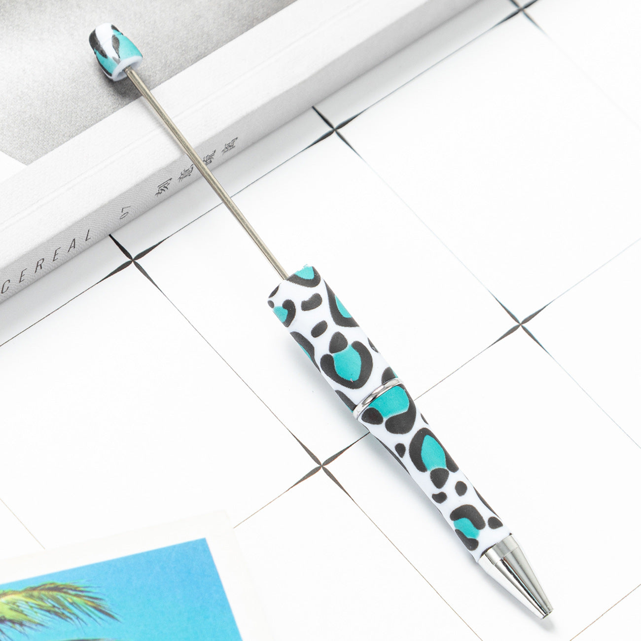 Wholesale 1000pcs Beadable Pens Cow Print Leopard Print Christmas Plastic Pen DIY for Beaded